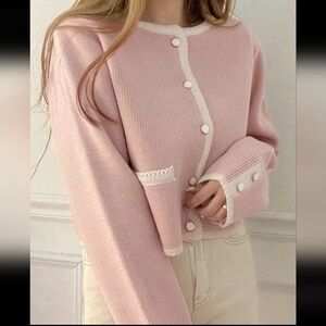 Women Colorblock Round Neck Body-Con Cardigan, Autumn,Long Sleeve Tops